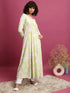 Vasthrlay Women Green Printed A-Line Kurtas
