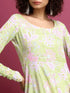 Vasthrlay Women Green Printed A-Line Kurtas