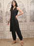 Vasthrlay Black Printed Straight Kurtas