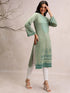 Vasthrlay Women Green Printed Straight Kurtas