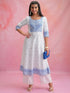 Vasthrlay Women White Printed Anarkali Kurtas