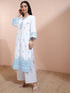 Vasthrlay White Printed Straight Kurta
