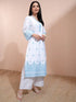 Vasthrlay White Printed Straight Kurta