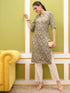 Vasthrlay Women Brown Printed Straight Kurtas