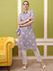 Vasthrlay Women Purple Printed Straight Kurtas