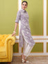 Vasthrlay Women Purple Printed Straight Kurtas