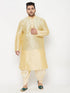 Vastramay Men's PLUS Size Gold Solid Cowl Dhoti Pants