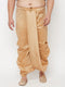 Vastramay Men's Plus Size Rose Gold Cotton Blend Traditional Dhoti