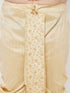 Vastramay Men's Plus Size Gold Cotton Blend Embroidered Traditional Dhoti