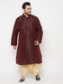 Vastramay Men's Plus Size Gold Cotton Blend Embroidered Traditional Dhoti