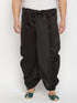 Vastramay Men's Plus Size Black Cotton Blend Solid Traditional Dhoti
