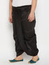 Vastramay Men's Plus Size Black Cotton Blend Solid Traditional Dhoti
