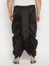 Vastramay Men's Plus Size Black Cotton Blend Solid Traditional Dhoti