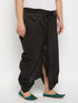 Vastramay Men's Plus Size Black Cotton Blend Solid Traditional Dhoti