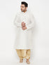 Vastramay Men's Plus Size Gold Cotton Blend Solid Traditional Dhoti