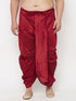 Vastramay Men's Plus Size Maroon Cotton Blend Solid Traditional Dhoti