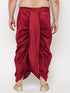 Vastramay Men's Plus Size Maroon Cotton Blend Solid Traditional Dhoti