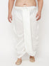 Vastramay Men's Plus Size White Cotton Blend Solid Traditional Dhoti