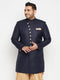 Vastramay Men's Plus Size Navy Blue Slim Fit Sherwani Only Top