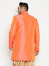 Vastramay Men's Plus Size Orange Slim Fit Sherwani Only Top