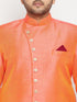 Vastramay Men's Plus Size Orange Slim Fit Sherwani Only Top