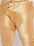 Vastramay Men's Plus Size Cream Ethnic Cream Jacket With Beige Silk Blend Kurta and Golden Pyjama Set