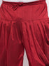 Vastramay Men's Plus Size Maroon Woven jacket And Orange kurta And Dhoti Set