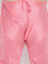 Vastramay Men's Plus Size Peach Floral printed Jacket With Pink Solid Kurta Pyjama Set