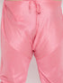 Vastramay Men's Plus Size Pink Floral printed Jacket With Pink Solid Kurta Pyjama Set