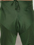 Vastramay Men's Plus Size Pink Floral printed Jacket With Viscose Green Solid Kurta Pyjama Set