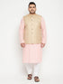 Vastramay Men's Plus Size Beige Nehru Jacket