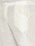 Vastramay Men's Plus Size Coffee Matka Silk Nehru Jacket With Cream Silk Blend Kurta and Pant style Pyjama Set