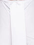 Vastramay Men's Plus Size Coffee Cotton Blend Jacket With White Kurta And Dhoti Set