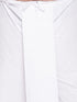 Vastramay Men's Plus Size Orange Cotton Blend Jacket With White Kurta And Dhoti Set