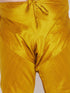 Vastramay Plus Size Men's Black Silk Blend Jodhpuri With Mustard Kurta Pyjama Set