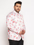 Vastramay Plus Size Men's Peach Silk Blend Jodhpuri