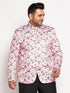 Vastramay Plus Size Men's pink Silk Blend Jodhpuri