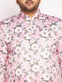 Vastramay Plus Size Men's pink Silk Blend Jodhpuri