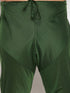 Vastramay Men's Pink Silk Blend Jodhpuri With Dark Green Kurta Pyjama Set