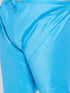 Vastramay Men's Plus Size Aqua Blue Silk Blend Kurta Pyjama Set
