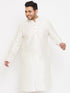 Vastramay Men's Plus Size Cream Silk Blend Kurta