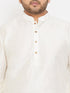 Vastramay Men's Plus Size Cream Silk Blend Kurta