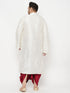 Vastramay Men's Plus Size Cream Silk Blend Kurta Dhoti Set