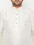 Vastramay Men's Plus Size Cream Silk Blend Kurta Dhoti Set