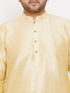 Vastramay Men's Plus Size Golden Silk Blend Kurta Pyjama Set