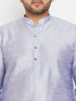 Vastramay Men's Plus Size Lavender Silk Blend Kurta Pyjama Set