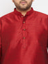 Vastramay Men's Plus Size Maroon Silk Blend Kurta Pyjama Set