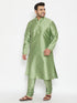 Vastramay Men's Plus Size Mint Green Silk Blend Kurta