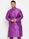 Vastramay Men's Plus Size Purple Silk Blend Kurta