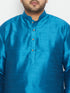 Vastramay Men's Plus Size Turquoise Silk Blend Kurta Pyjama Set
